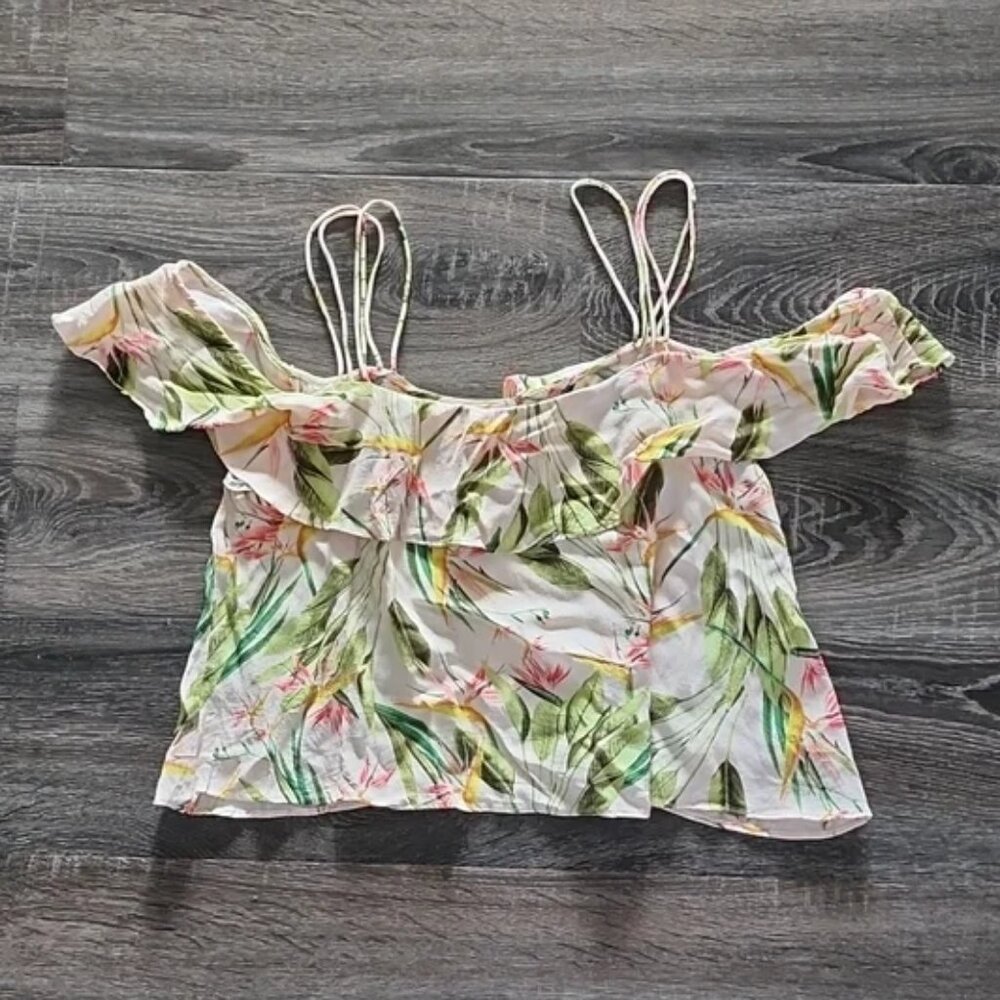🌷 Zara floral Off the Shoulder flutter Tank Top 🌷